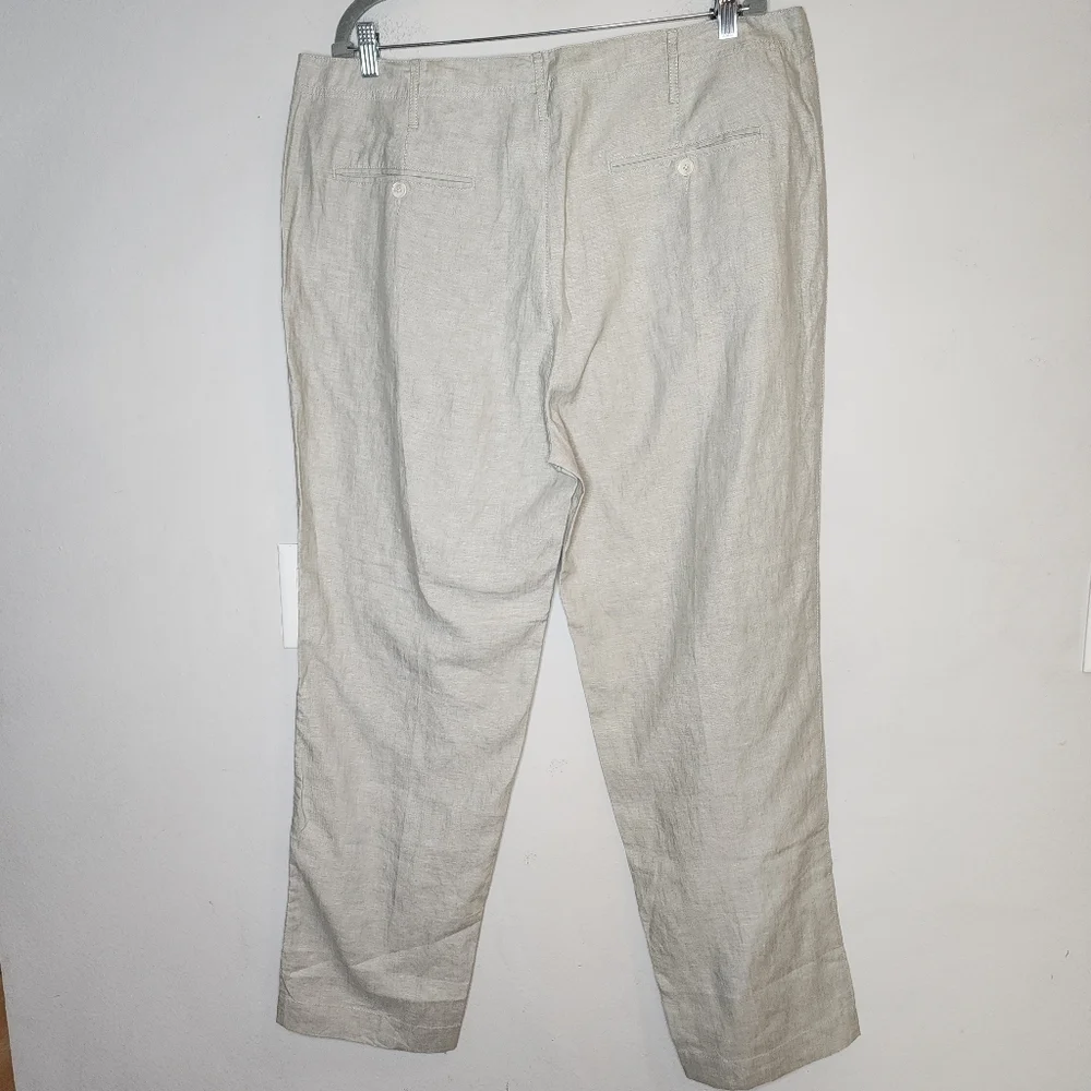 NWT Vivid 100% Linen Light Green Pants Size 40‎